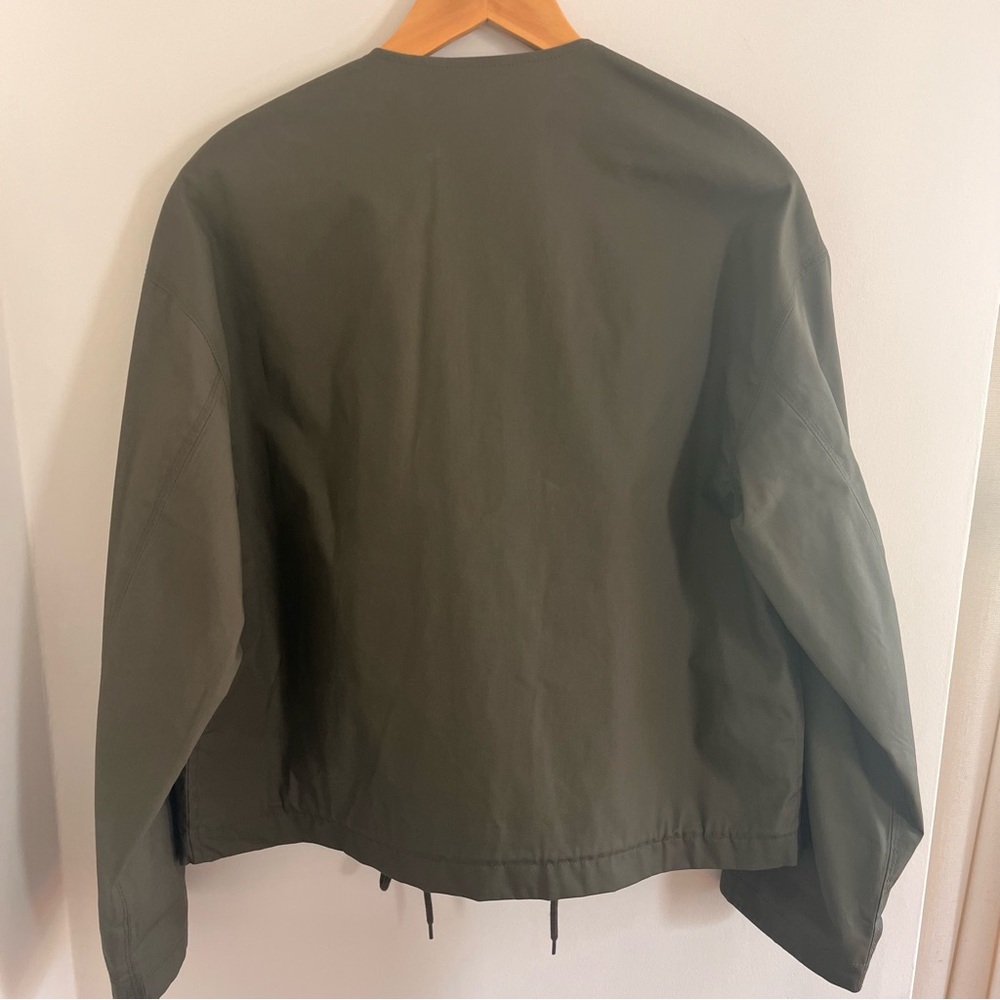 Zara Khaki Green Contrast Cuffs Jacket Sz M NWOT - Picture 3 of 12